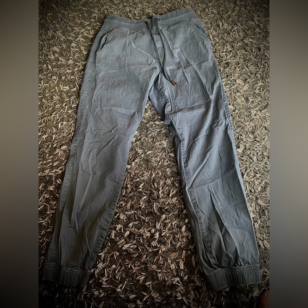 Industry pants, light bluish, gray. adjustable waist.